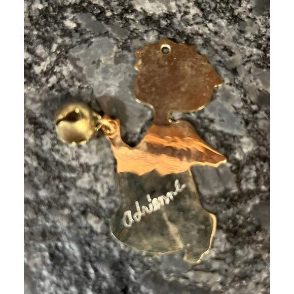 4 Vtg Christmas Ornaments Brass G. Duchin 1st Plastic 85 Tree C Cane Brass Angel - Picture 5 of 8